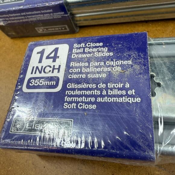 Liberty Soft Close Ball Bearing Drawer Slides 14 Inch Lot of 4 Pairs New - Picture 2 of 3